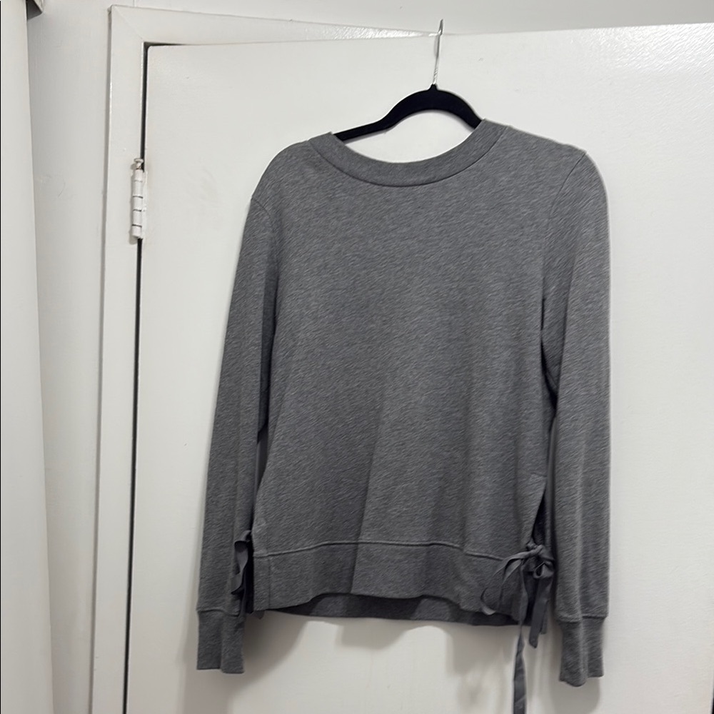 Gray Women's Sweater with Side Tie